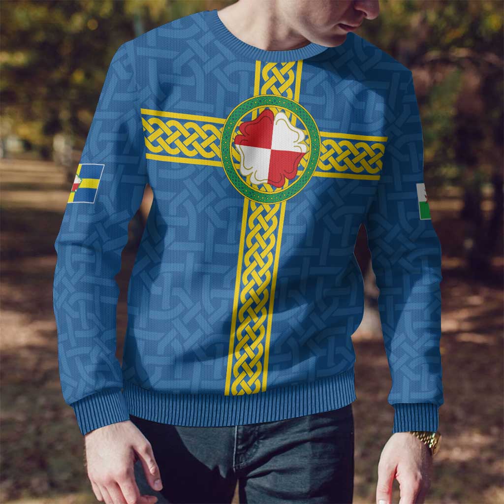 Pembrokeshire Wales Ugly Christmas Sweater Flag And Map Celtic Style - Wonder Print Shop