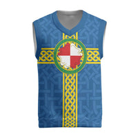 Pembrokeshire Wales Christmas Knitted V-Neck Vest Flag And Map Celtic Style - Wonder Print Shop