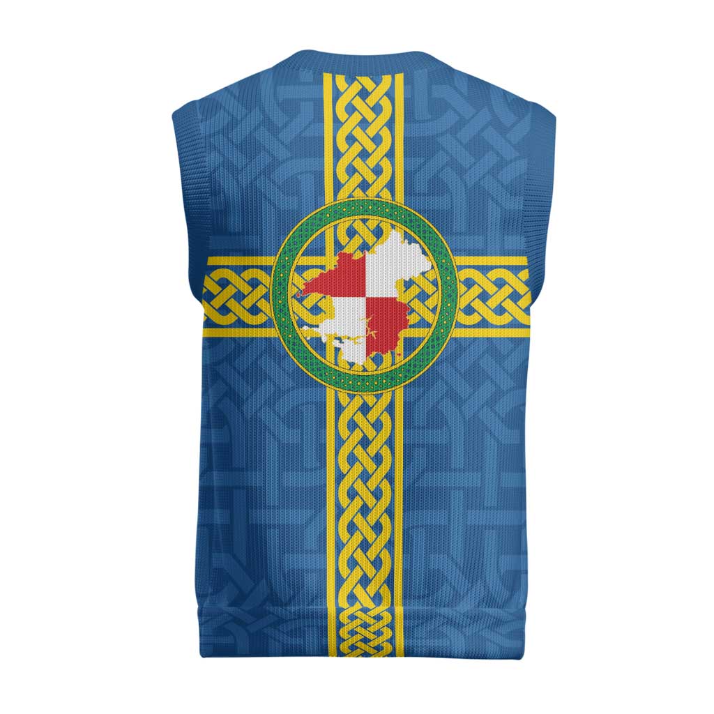 Pembrokeshire Wales Christmas Knitted V-Neck Vest Flag And Map Celtic Style - Wonder Print Shop