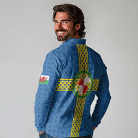 Pembrokeshire Wales Long Sleeve Polo Shirt Flag And Map Celtic Style - Wonder Print Shop