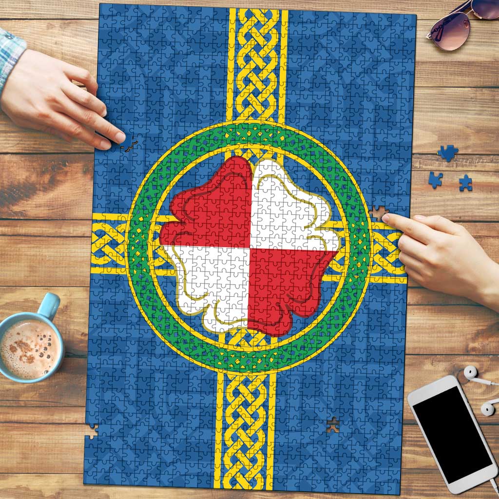 Pembrokeshire Wales Puzzle Flag And Map Celtic Style - Wonder Print Shop