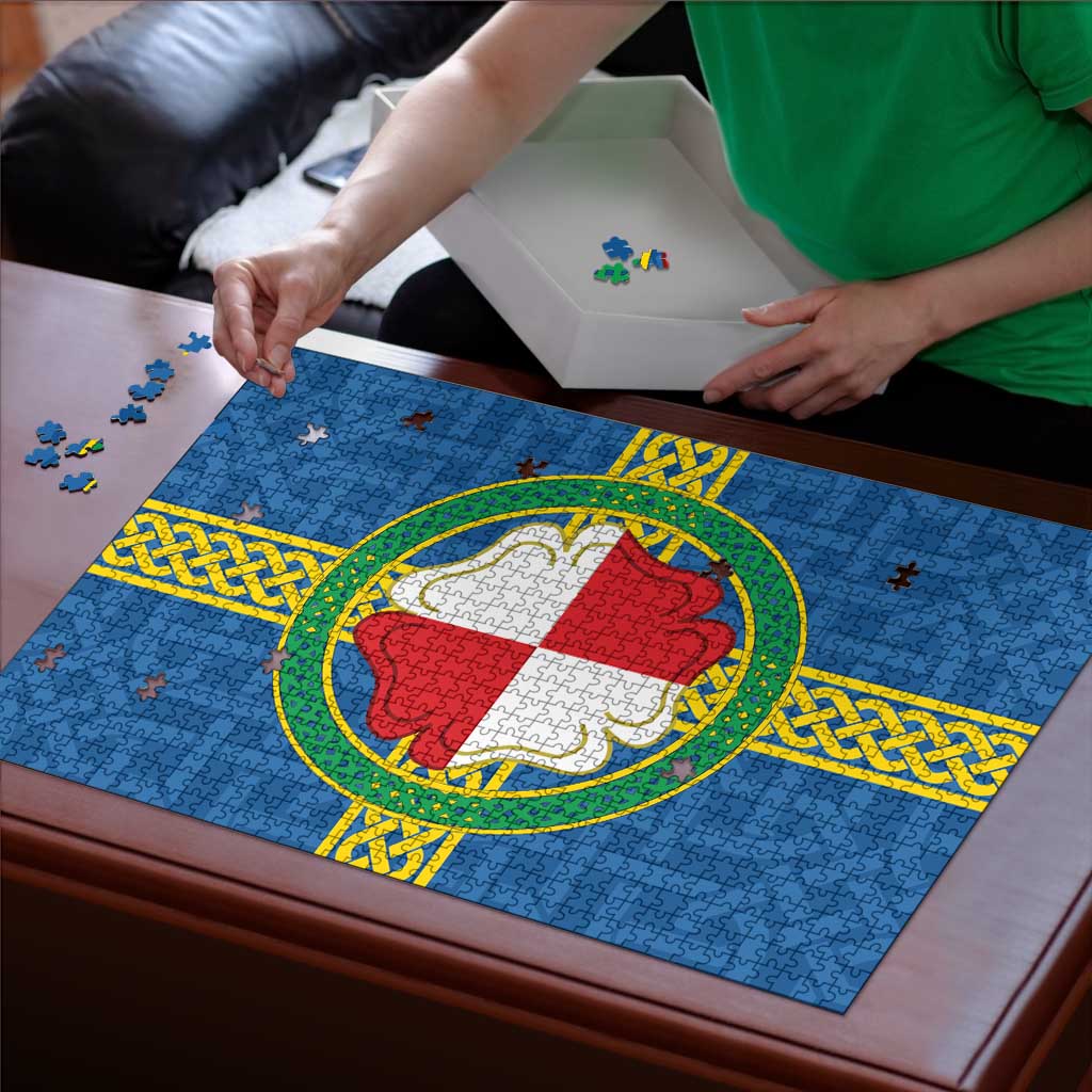 Pembrokeshire Wales Puzzle Flag And Map Celtic Style - Wonder Print Shop