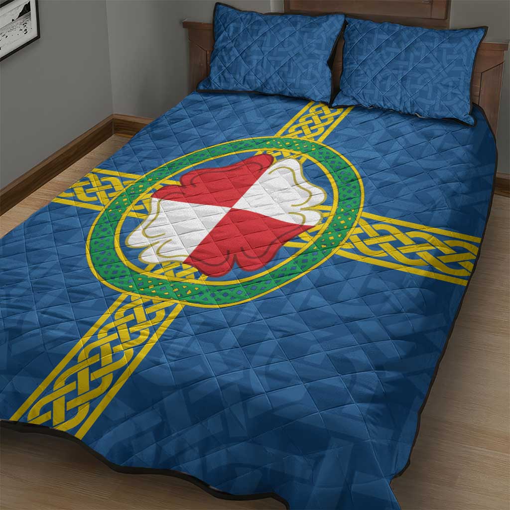 Pembrokeshire Wales Quilt Bed Set Flag And Map Celtic Style - Wonder Print Shop