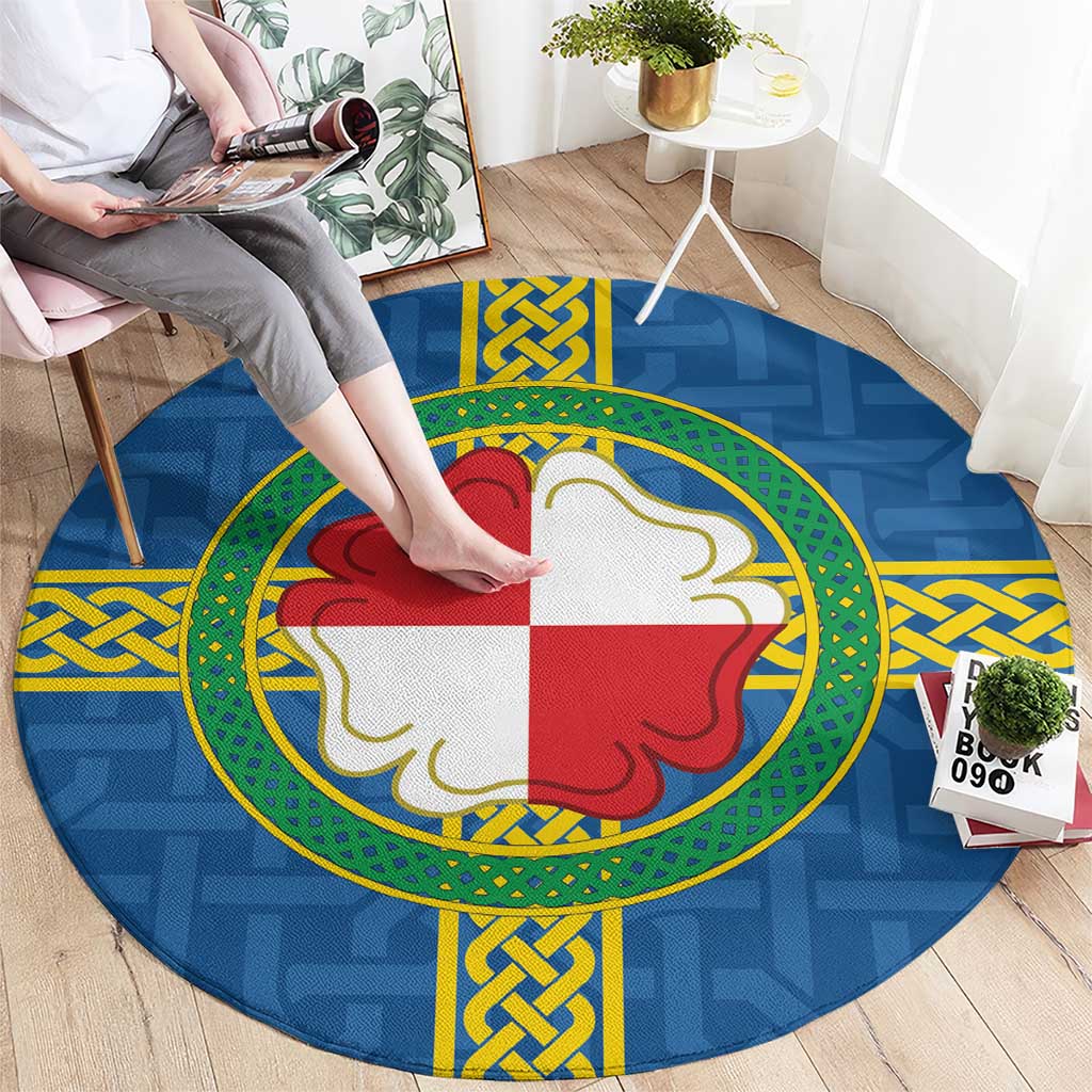 Pembrokeshire Wales Round Carpet Flag And Map Celtic Style - Wonder Print Shop