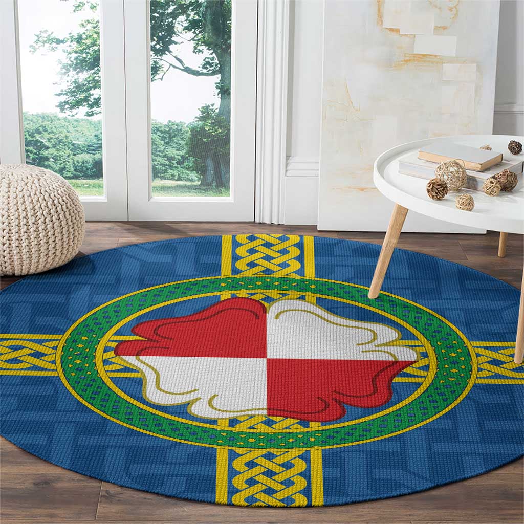 Pembrokeshire Wales Round Carpet Flag And Map Celtic Style - Wonder Print Shop