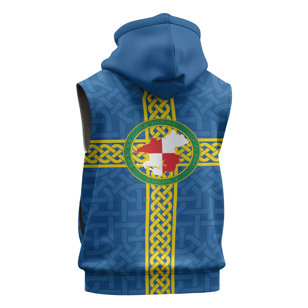 Pembrokeshire Wales Sleeveless Hoodie Flag And Map Celtic Style - Wonder Print Shop