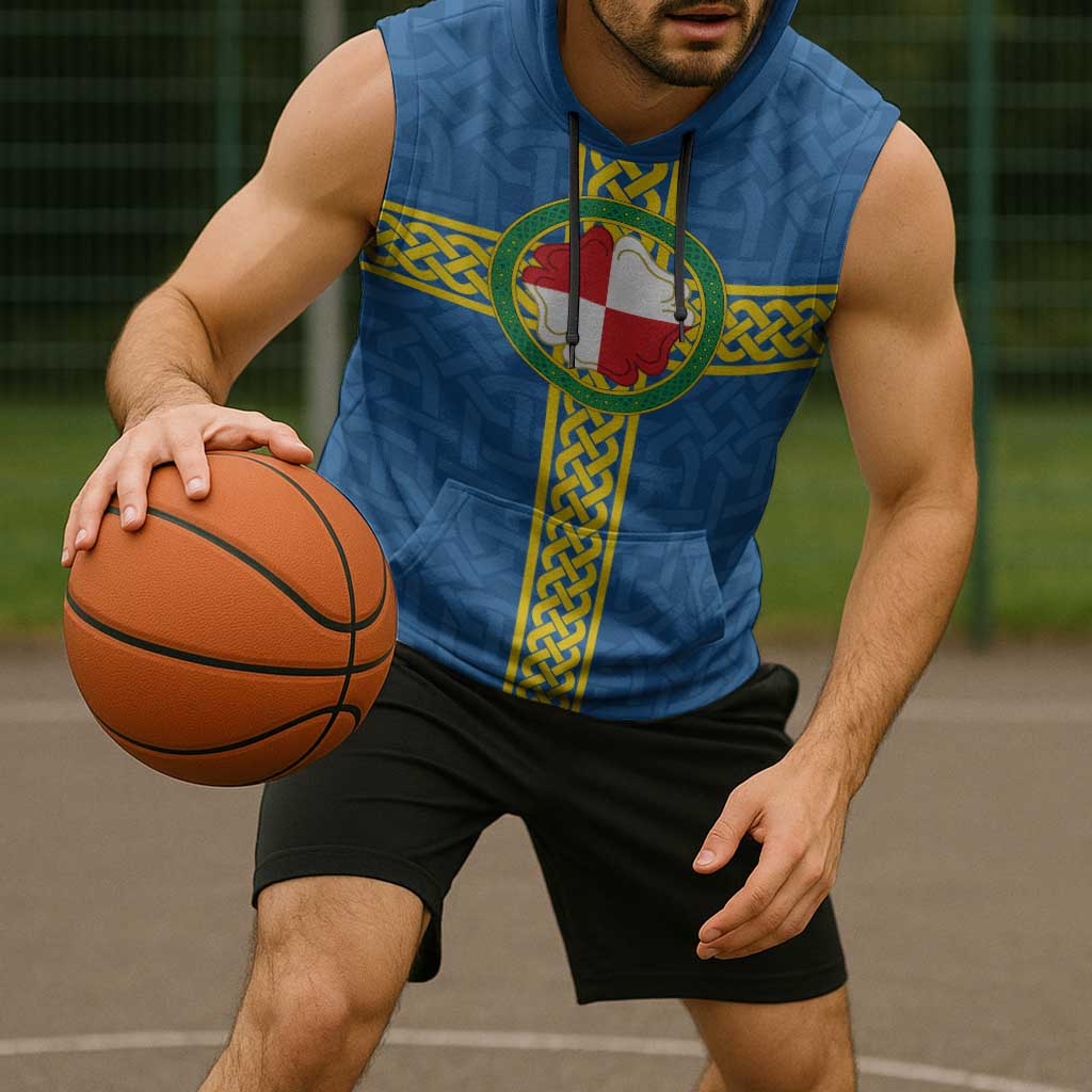 Pembrokeshire Wales Sleeveless Hoodie Flag And Map Celtic Style - Wonder Print Shop