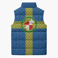 Pembrokeshire Wales Sleeveless Puffer Jacket Flag And Map Celtic Style - Wonder Print Shop