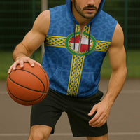 Pembrokeshire Wales Sleeveless Zip Hoodie Flag And Map Celtic Style - Wonder Print Shop