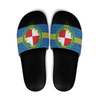 Pembrokeshire Wales Slide Sandals Flag And Map Celtic Style - Wonder Print Shop