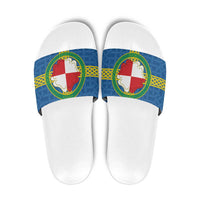 Pembrokeshire Wales Slide Sandals Flag And Map Celtic Style - Wonder Print Shop