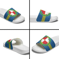 Pembrokeshire Wales Slide Sandals Flag And Map Celtic Style - Wonder Print Shop