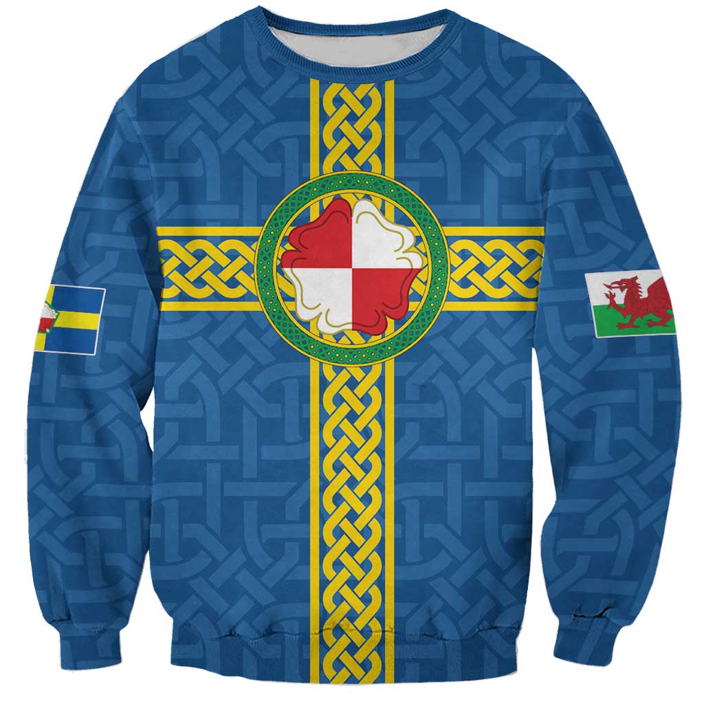 Pembrokeshire Wales Sweatshirt Flag And Map Celtic Style - Wonder Print Shop