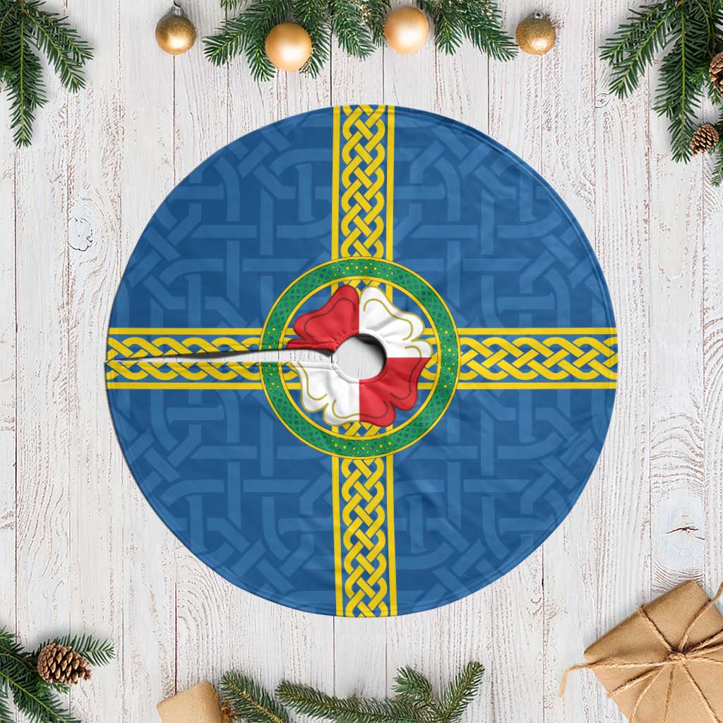 Pembrokeshire Wales Tree Skirt Flag And Map Celtic Style - Wonder Print Shop