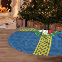 Pembrokeshire Wales Tree Skirt Flag And Map Celtic Style - Wonder Print Shop