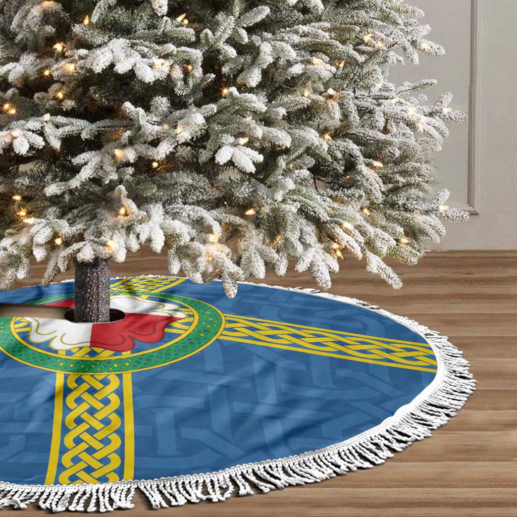 Pembrokeshire Wales Tree Skirt Flag And Map Celtic Style - Wonder Print Shop