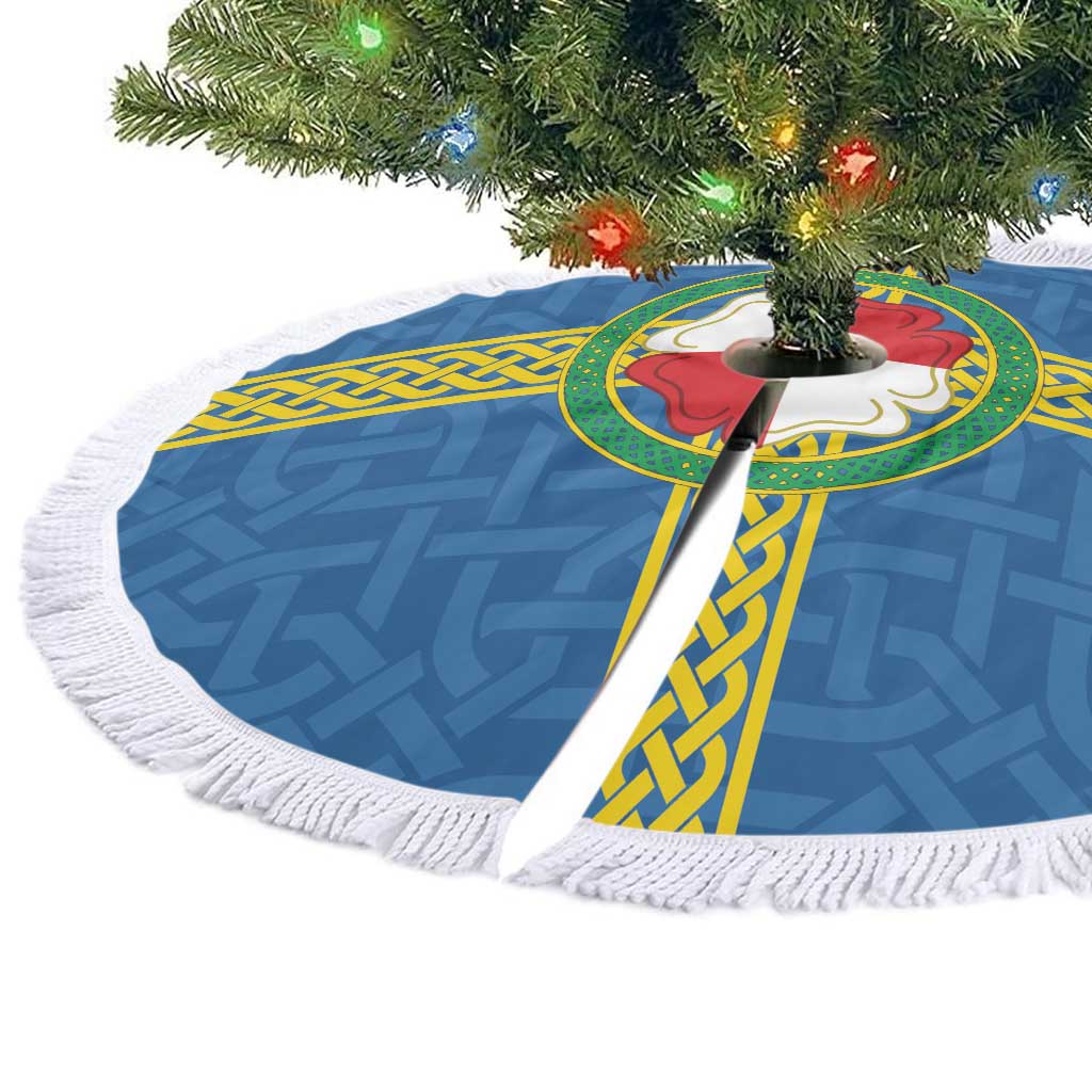 Pembrokeshire Wales Tree Skirt Flag And Map Celtic Style - Wonder Print Shop
