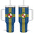 Pembrokeshire Wales Tumbler With Handle Flag And Map Celtic Style - Wonder Print Shop