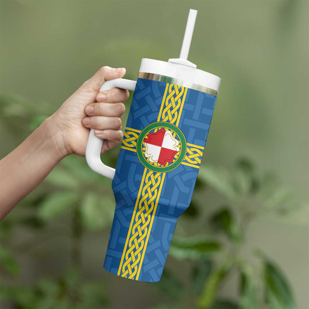 Pembrokeshire Wales Tumbler With Handle Flag And Map Celtic Style - Wonder Print Shop