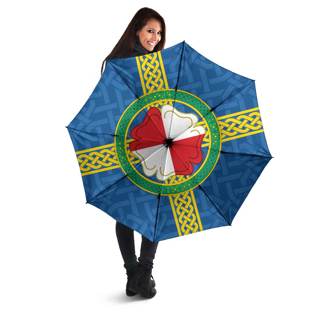 Pembrokeshire Wales Umbrella Flag And Map Celtic Style - Wonder Print Shop