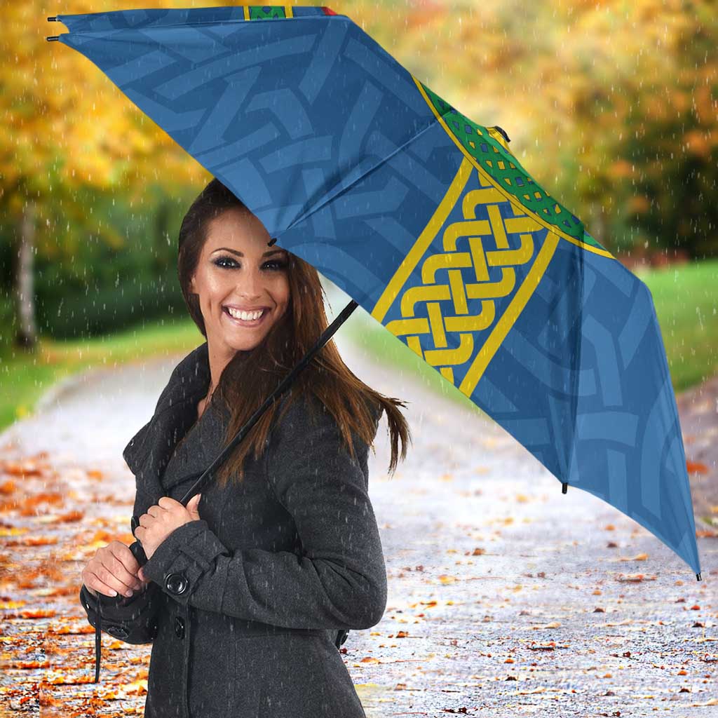 Pembrokeshire Wales Umbrella Flag And Map Celtic Style - Wonder Print Shop