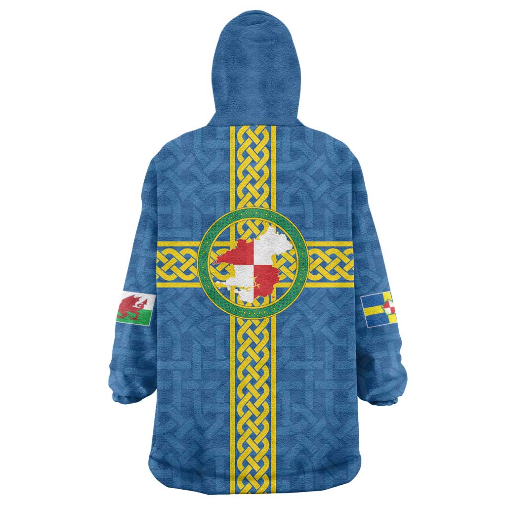 Pembrokeshire Wales Wearable Blanket Hoodie Flag And Map Celtic Style - Wonder Print Shop