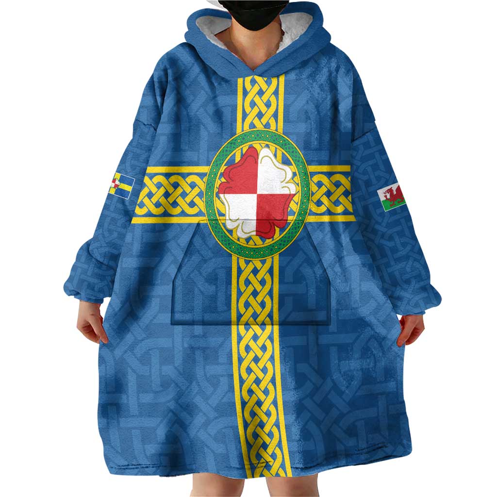 Pembrokeshire Wales Wearable Blanket Hoodie Flag And Map Celtic Style - Wonder Print Shop
