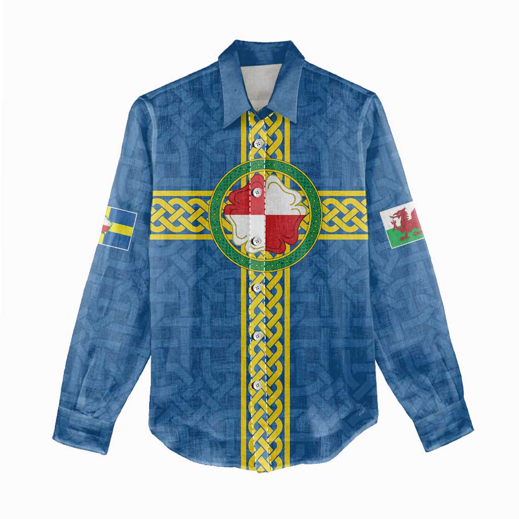 Pembrokeshire Wales Women Casual Shirt Flag And Map Celtic Style - Wonder Print Shop