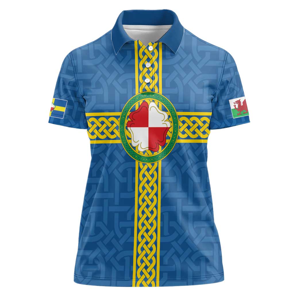Pembrokeshire Wales Women Polo Shirt Flag And Map Celtic Style - Wonder Print Shop