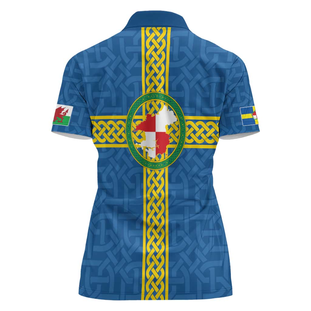 Pembrokeshire Wales Women Polo Shirt Flag And Map Celtic Style - Wonder Print Shop