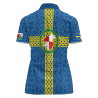 Pembrokeshire Wales Women Polo Shirt Flag And Map Celtic Style - Wonder Print Shop