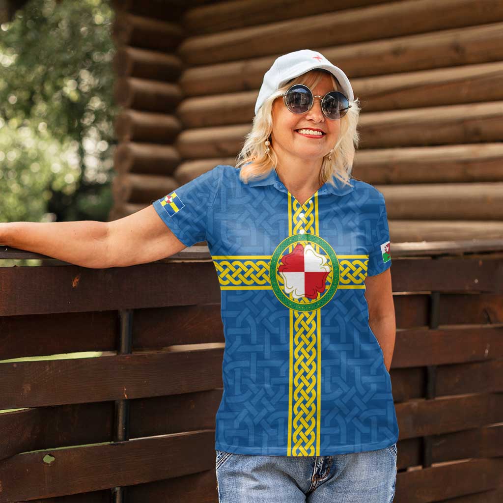 Pembrokeshire Wales Women Polo Shirt Flag And Map Celtic Style - Wonder Print Shop