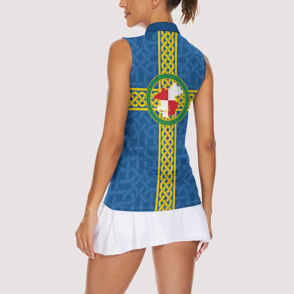Pembrokeshire Wales Women Sleeveless Polo Shirt Flag And Map Celtic Style - Wonder Print Shop