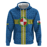 Pembrokeshire Wales Zip Hoodie Flag And Map Celtic Style - Wonder Print Shop