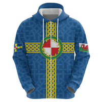 Pembrokeshire Wales Zip Hoodie Flag And Map Celtic Style - Wonder Print Shop