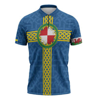 Pembrokeshire Wales Zipper Polo Shirt Flag And Map Celtic Style - Wonder Print Shop