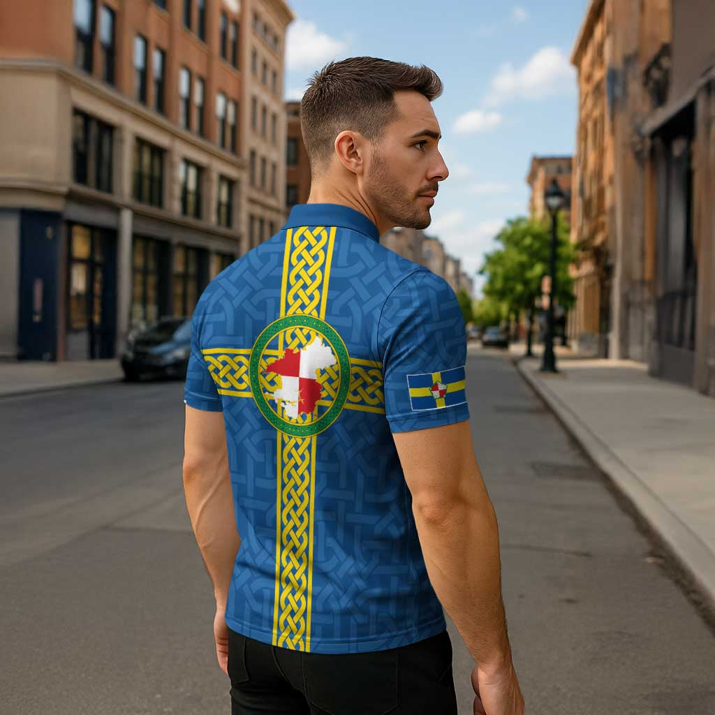 Pembrokeshire Wales Zipper Polo Shirt Flag And Map Celtic Style - Wonder Print Shop