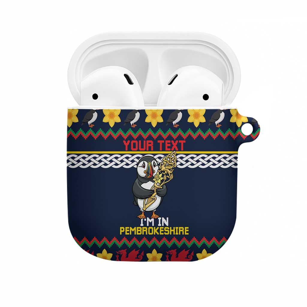 Personalized Pembrokeshire Wales Christmas AirPods Case The Lovespoon Puffin - Wonder Print Shop