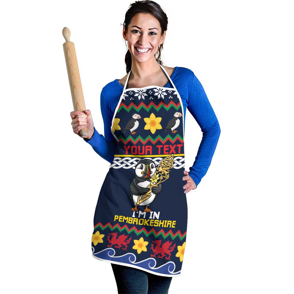 Personalized Pembrokeshire Wales Christmas Apron The Lovespoon Puffin - Wonder Print Shop