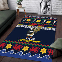 Personalized Pembrokeshire Wales Christmas Area Rug The Lovespoon Puffin - Wonder Print Shop