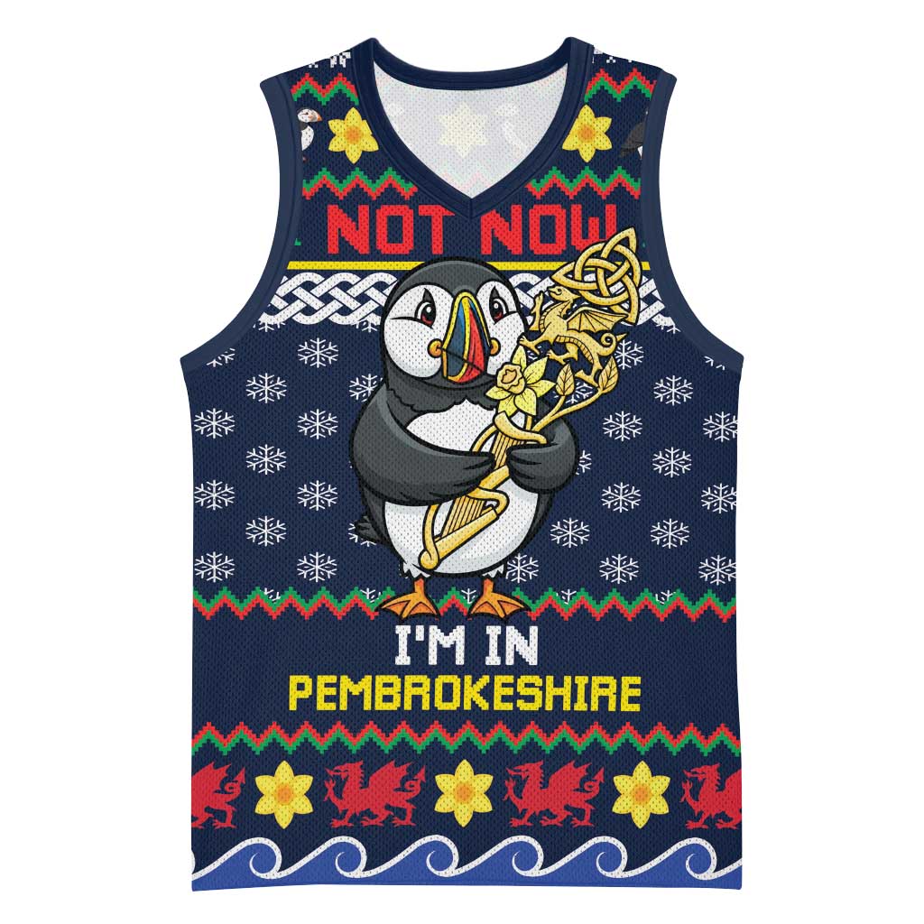 Personalized Pembrokeshire Wales Christmas Basketball Jersey The Lovespoon Puffin - Wonder Print Shop