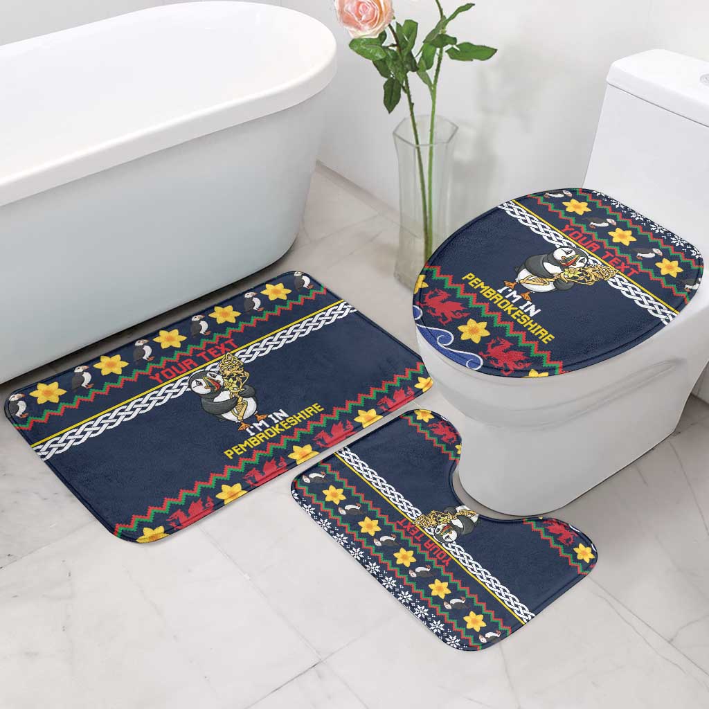 Personalized Pembrokeshire Wales Christmas Bathroom Set The Lovespoon Puffin - Wonder Print Shop