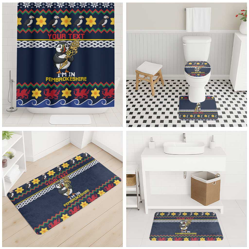 Personalized Pembrokeshire Wales Christmas Bathroom Set The Lovespoon Puffin - Wonder Print Shop