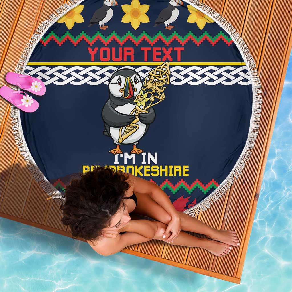 Personalized Pembrokeshire Wales Christmas Beach Blanket The Lovespoon Puffin - Wonder Print Shop