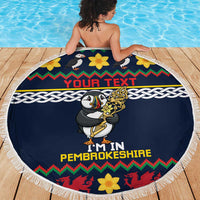 Personalized Pembrokeshire Wales Christmas Beach Blanket The Lovespoon Puffin - Wonder Print Shop