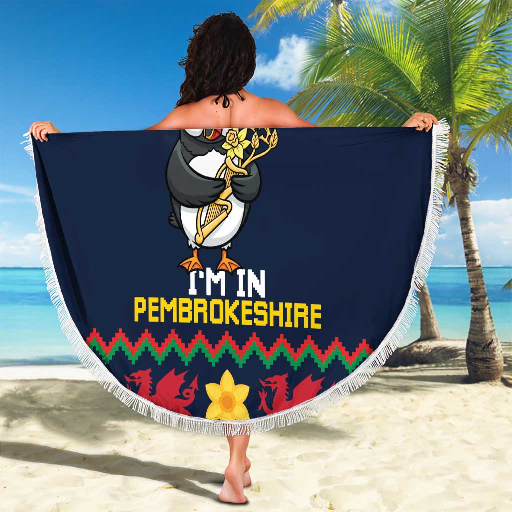 Personalized Pembrokeshire Wales Christmas Beach Blanket The Lovespoon Puffin - Wonder Print Shop