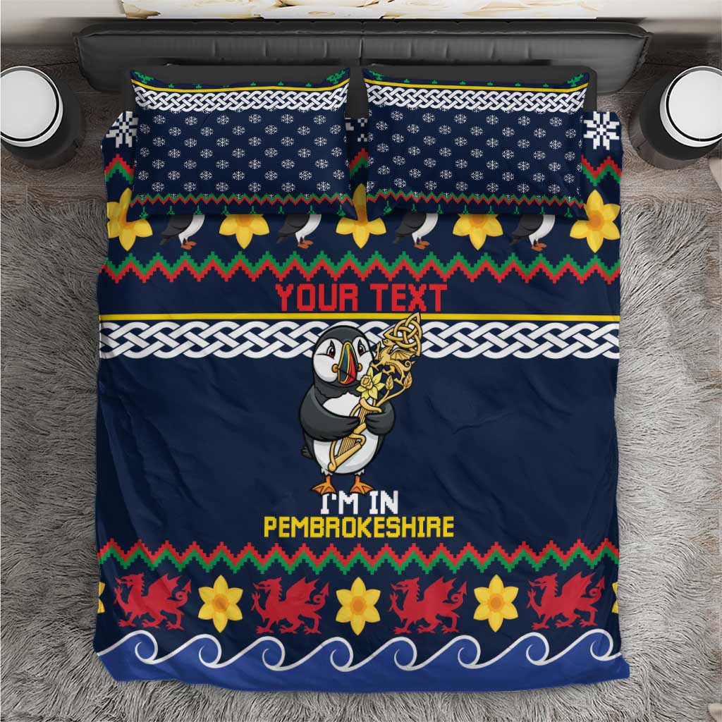 Personalized Pembrokeshire Wales Christmas Bedding Set The Lovespoon Puffin - Wonder Print Shop