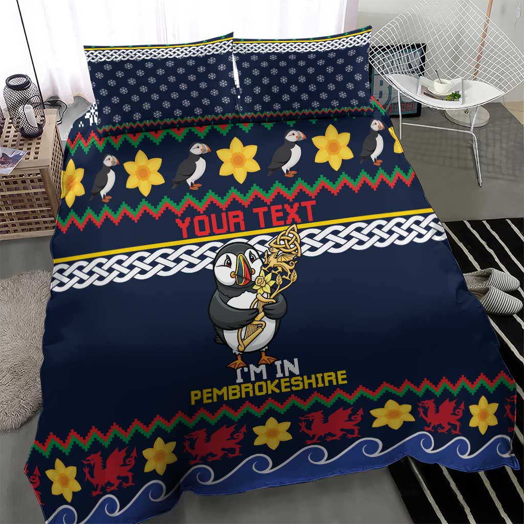 Personalized Pembrokeshire Wales Christmas Bedding Set The Lovespoon Puffin - Wonder Print Shop
