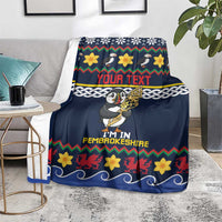 Personalized Pembrokeshire Wales Christmas Blanket The Lovespoon Puffin - Wonder Print Shop