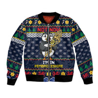 Personalized Pembrokeshire Wales Christmas Bomber Jacket The Lovespoon Puffin - Wonder Print Shop
